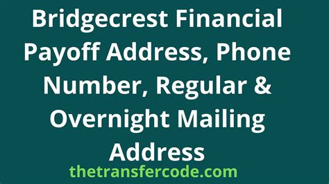 bridgecrest overnight payoff address